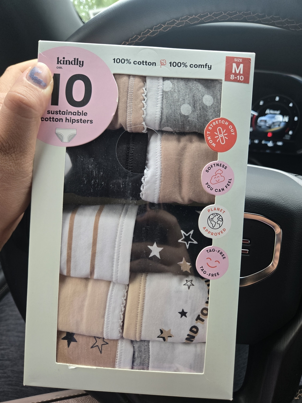 Kindly Girls' Cotton Hipster Underwear Pack - Neutral Multi